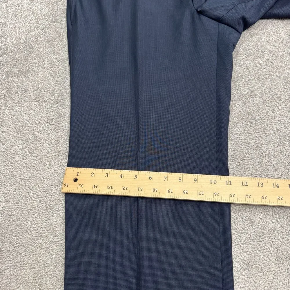Boss Hugo Boss Virgin Wool Dress Pants Mens 39x29 Navy Blue Straight Leg Career
